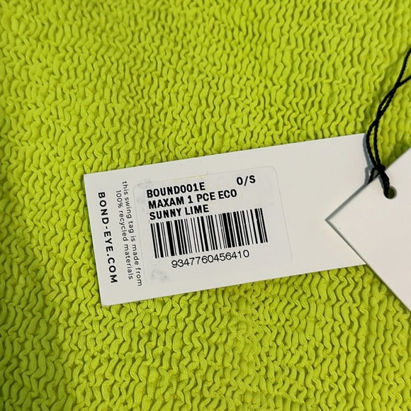 Bond-Eye Maxam Sunny Lime Eco Friendly One-Piece Swimsuit - Picture 4 of 6